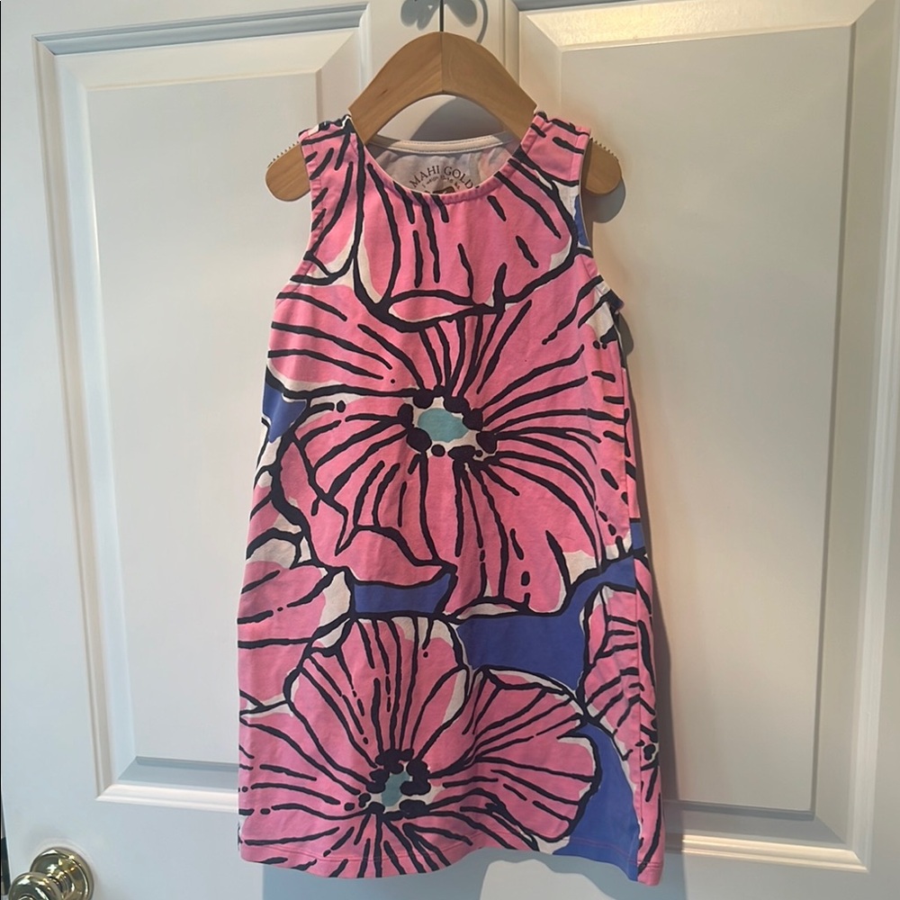 Mahi Gold Chatham Cape Cod Pink and Blue beach Kids Dress size 6